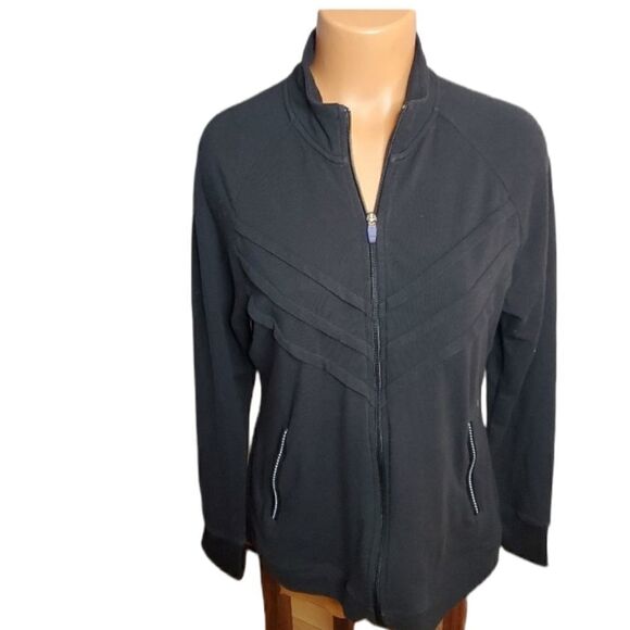 Soma black fullzip stretchy casual sweater M - Picture 1 of 9